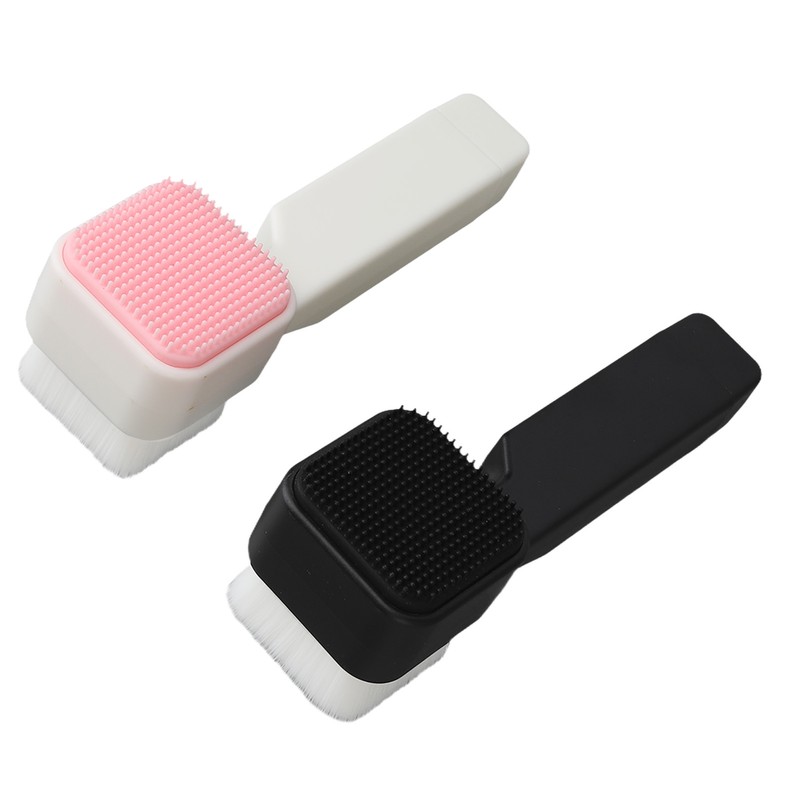 2Pcs Facial Cleansing Brush Effective Soft Black White Square Face