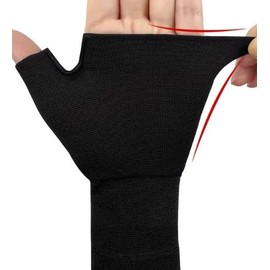 kcrnw 2 Pcs Wrist and Thumb Support Gloves Compression Comfort Stability Breathable Elastic for Women Men Sports Daily Wear Applies to Hand Instability Carpal Tunnel Sprain Joint Pain Black M