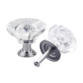 NATUCE Pack of 16 Drawer Knobs, Dresser Furniture Knobs, Crystal, 30 mm, Dresser Knobs, Zinc Alloy, Crystal Glass Furniture Knobs, Wardrobe Pull Handles, Furniture Handle