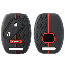 2PCS Silicone Key Fob Cover 3 Buttons Compatible with Honda Accord Odyssey Civic Pilot Fit CR-V Ridgeline Jazz FRV Insight CR-Z S2000 Stream Crosstour HRV with Remote Control Key Shells Case Protector