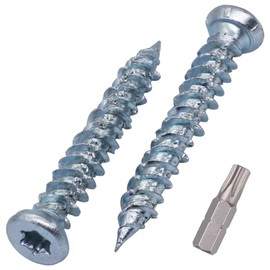 SKIR'CO (Pack of 80) Concrete Screws Zinc Plated 7.5 x 52mm Countersunk Masonry Screws Frame Fixing Screw
