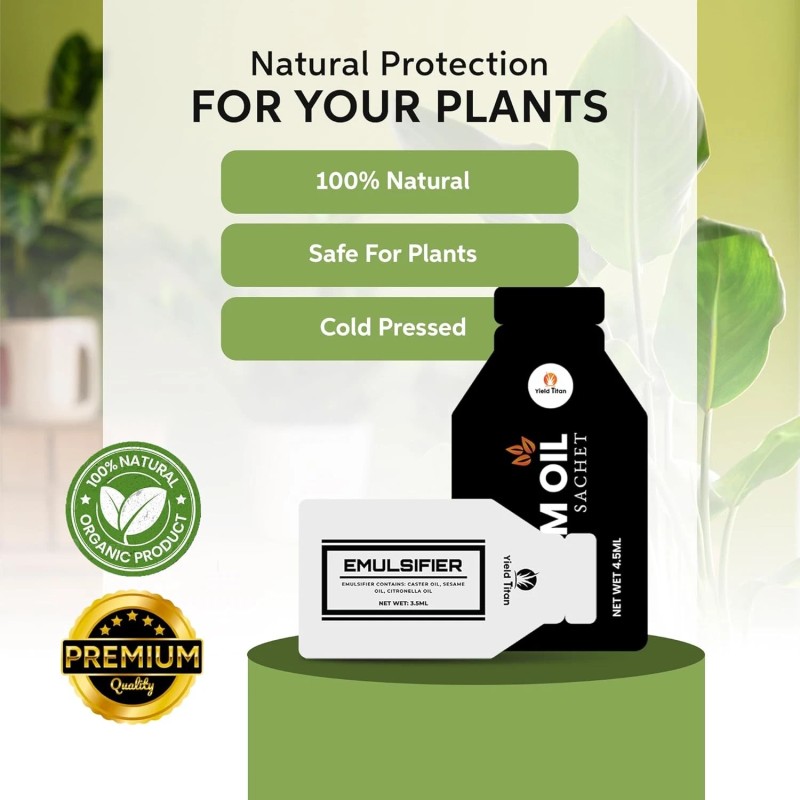 Yield Titan Neem Oil & Emulsifier Sachets (6+6) with Sprayer