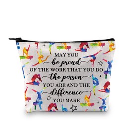 BDPWSS Gymnastics Makeup Bag Gymnast Gifts Gymnastics Team Gifts May You Be Proud Of The Work You Do Gymnastic Coach Gift (Be proud gymnastic bag)