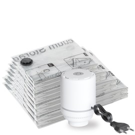 SUOCO 8 Combo Vacuum Storage Bags with Electric Pump, (2 Jumbo, 2 Large, 2 Medium, 2 Small) Space Saver Bags, Compression Airtight Sealer Bags for Travel, Clothes, Pillows, Comforters, Blankets