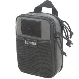 MAXPEDITION Double-Decker EDC Pocket Organizer (5” x 2.5” x 7”) EDC Pouch, Tactical Tool Pouch for Organization, MOLLE Accessories for Everyday Carry (Wolf Gray) 0247W