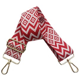 5 cm Bag Straps Wide, Adjustable Shoulder Strap for Bag, Bag Straps for Changing, Golden Carabiner Shoulder Strap, Shoulder Strap for Women Handbags, Crossbody DIY Accessories (Multiple Style), red