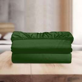 Elegant Comfort Super Soft Bulk 2-Pack Extra Deep Pocket 1500 Premium Hotel Quality Microfiber Fitted Sheet for High Mattress up to 21" inch with Double Sided Smart Pockets, Twin XL, Hunter Green