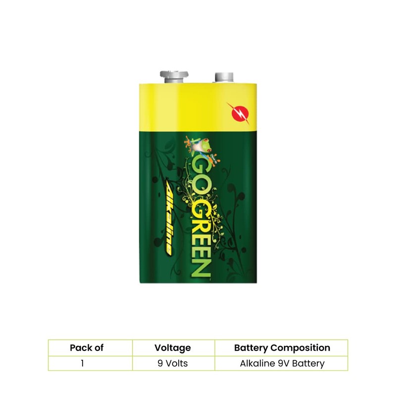 Go Green Power 24005 - 9V Alkaline Batteries, 1pk, 1
