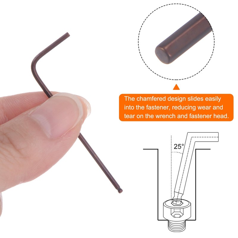 QUARKZMAN 2 Pieces Hex Key Set with Ball Head 1.5