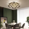 xychfantligh Heart 5 Rings Crystal Chandelier Modern Flush Mount Ceiling