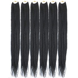 Mayloss 6 Packs/Lot (14/18/24/30) inch 1cm 20 Strands/Pack Thin 3X Box Braid Crochet Hair Extensionin Diameter 3X Synthetic Braid Hair Extensions Crochet Braids Hair Color(18Inch 2)