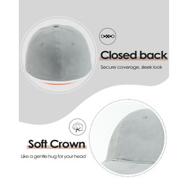 Zylioo XL/XXL Men's Baseball Caps Closed Back for Big Heads,Non-Adjustable UV Protection Sun Cap for Outdoor Running Golf Sport Tennis