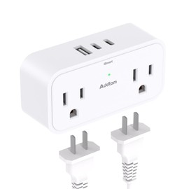 Surge Protector Outlet Extender, Multi Plug Outlet Splitter with 4 Electrical Outlets 3 USB Ports（2 USB C 3 Sided Wall Plug Adapter for Home Office Travel Dorm Room Essentials