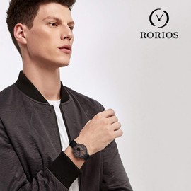 RORIOS Watch, Men's, Wood Grain Dial, Simple, Popular, Waterproof, 98.8 ft (30 m), Quartz, Multifunctional, Wood Watch, Travel, Casual, Business, Commuting to Work or School, walnut wood, Bracelet