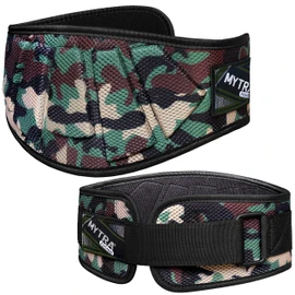 Mytra Fusion Ultra Sleek Camo Fitness Weight Lifting Belt for Heavy Lifting, Crossfit, Bodybuilding, green, l