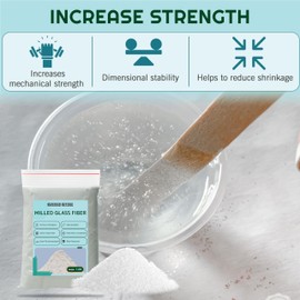[2 Pack] 1 LBS Milled Fiberglass - Epoxy Thickener - Fiberglass Resin Filler Material for Epoxy, Vinyl Ester, & Polyester Resin - Add to Fumed Silica Thickener for Repairing Holes, Cracks and Tears