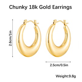 GWAWG 2 Pairs of Silver 925 Hoop Earrings, Small Women's Earrings, 925 Silver Earrings, Chunky Thick Cartilage Hoop Earrings, Huggie Hoop Earrings, Mini Small Hoop Earrings, Lightweight Wide Earrings