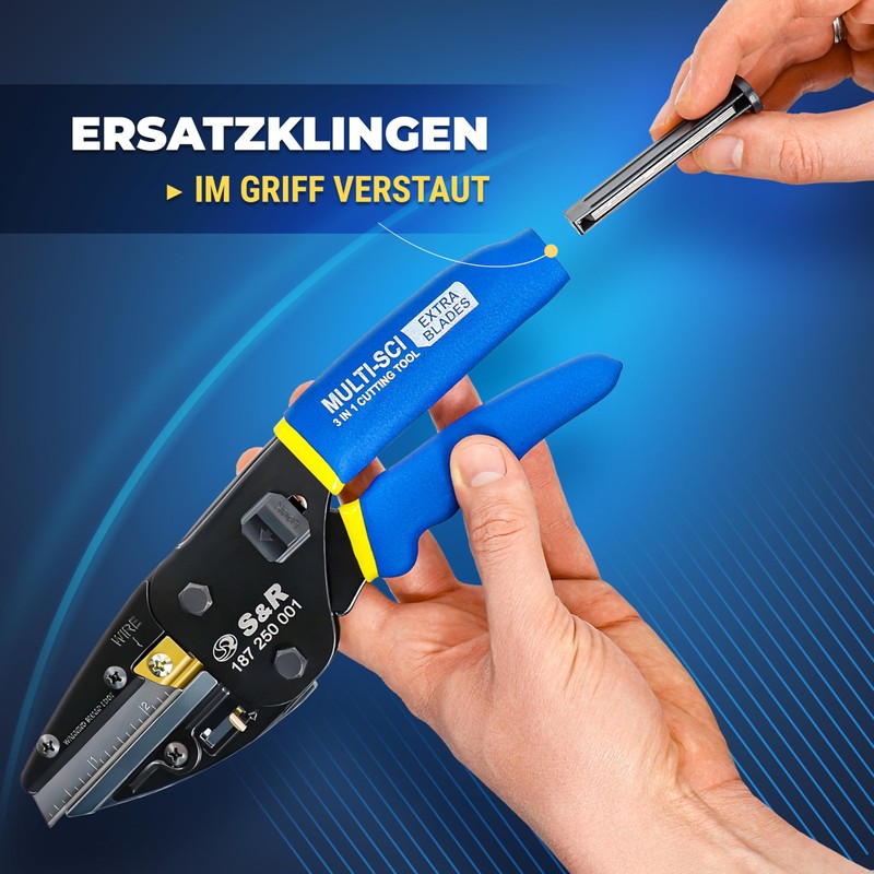 S&R Multifunctional Scissors 250 mm, Precision Cutter with 4 Extra