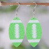 CHUNYANAN Unique Fashion Sequined Leather Football Dangle Drop Earrings for
