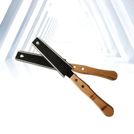 ROYALEAD Small Japanese Hand Saw for Fine Cutting Wood, Double Edged Flush Cut Saw, Non-slip Wooden Handle