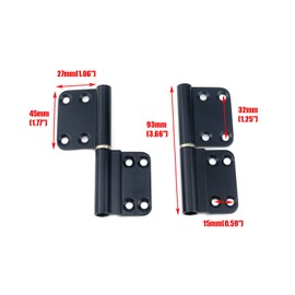 Quluxe 3.6-inch Flag Hinges Aluminum Alloy Lift Off Hinge Detachable Door Hinge- Black (Pack of 6)