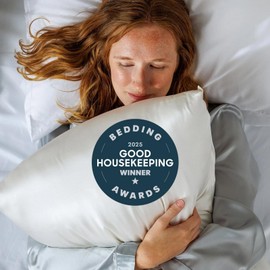 Fishers Finery 30mm 100% Pure Mulberry Silk Pillowcase, Quality Tested (Gray Stripe, Standard)