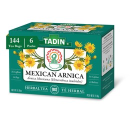 Tadin Mexican Arnica Tea, Herbal Tea, Caffeine Free, 24 Tea Bags Per Box, Pack of 6