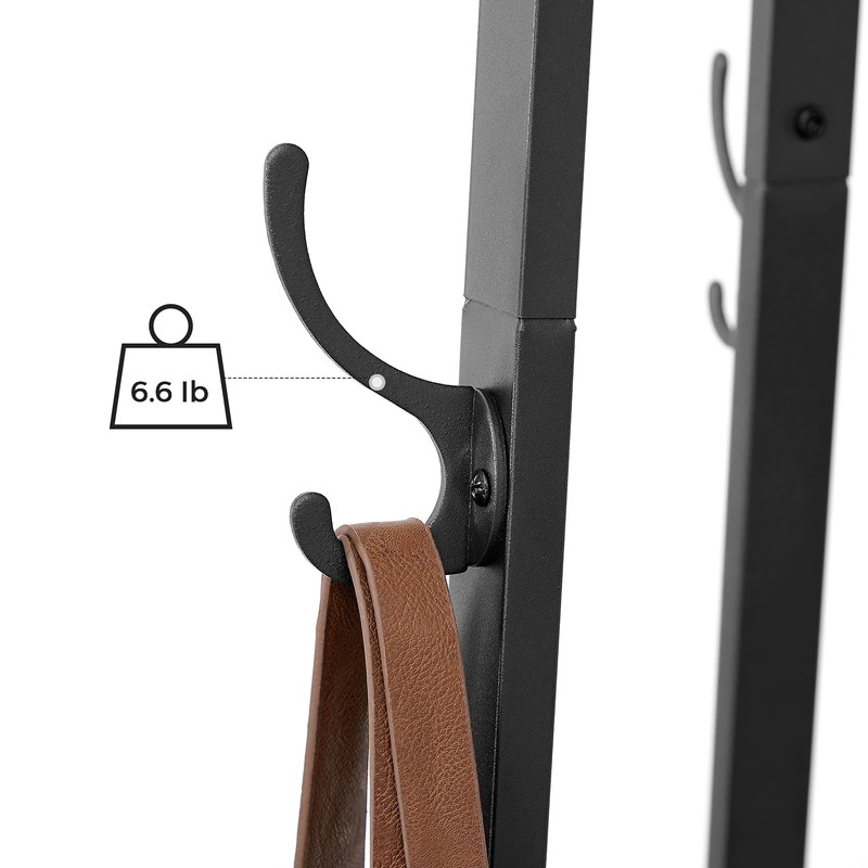 VASAGLE Coat Rack, Coat Stand with 3 Shelves, Hall Tree