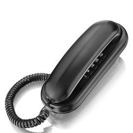 Gtwoilt TCF-1000 Phone Parent Only Simple Phone Home Phone Hotel Phone Wall Mount with Mute/Pause/Redial Function(Black)
