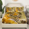 Tiger Bedding Sheet Wild Animal Fitted Sheet for Kids Boys