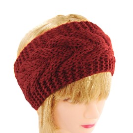 axy HBW2 Women's Knitted Hair Band, Winter Headband, Knitted Hair Bands (Red)
