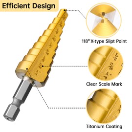 IRONANT 3PCS Step Drill Bit Set, HSS Titanium Step Drill Bits for Metal, 28 Sizes Stepper Up Bits with Portable Bag