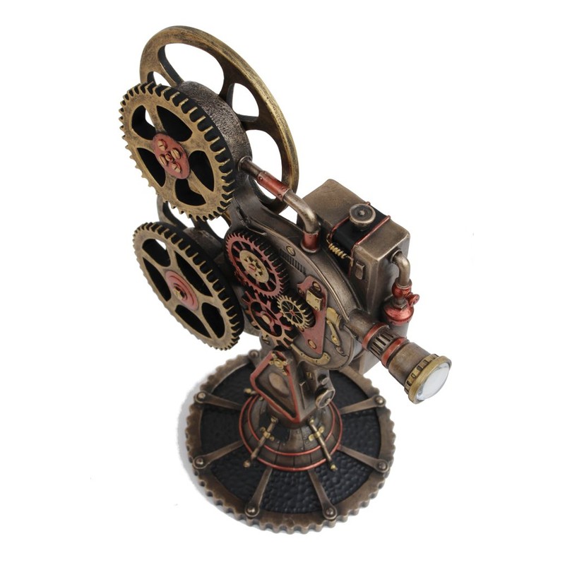 Veronese Design Steampunk Projector Statue Cold Cast Resin Antique Bronze