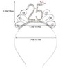 JKJF 25th Birthday Crystal Tiara with Birthday Sash Rhinestone Crown