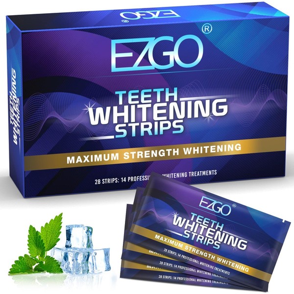 EZGO 28PC Teeth Whitening Strips Bleaching Strips Oral Whitener FDA