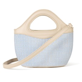 The Drop Ladies Xiomara Raffia Mini Tote Bag, Fog Blue, One Size