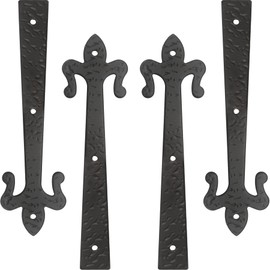 Barn Sliding Door Decorative Corner Bracket 10 in Gate Hinge Garage Door Strap Hinges Matte Black Rustic I Brackets Hardware Decorator for Shutters Farmhouse Gardengate Box Fence