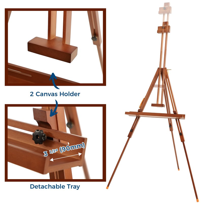 VISWIN Portable Easel for Painting with Bag, Tilting Flat &