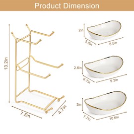 Fruit Basket for Kitchen Counter, 3 Tier Fruit Basket, Ceramic Fruit Bowl, Fruit Bowl for Kitchen Counter, Porcelain Fruit Stand Storage Holder, Large Capacity Fruit Holder for Dessert, Snack(White)
