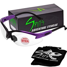 SPITS EYEWEAR Cougar Bifocal Safety Glasses (Magnifier: 1.25, Frame Color: Two Toned Purple)