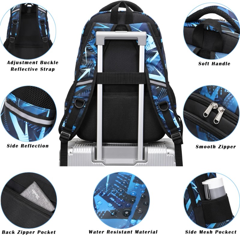 ping Large Capacity School Backpack Set for Students Boys Waterproof
