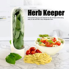 Tudaheuiy Frischhaltebehälter für Den Kühlschrank, Küche Lagerung Crisper, Kräuter Aufbewahrungsbehälter, Frische Herb Keeper Für Cilantro, Minze, Petersilie, Spargel, Thymian