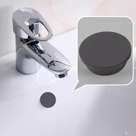 Kitchen Sink Round Hole Overflow Cap,Rubber Sink Overflow Hole Cover,4Pcs Kitchen Bathroom Sink Basin Trim Drain Covers (Black 24mm)