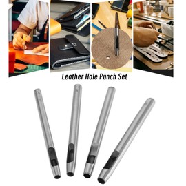 ECSiNG 15Pcs Hollow Hole Punch Leather Hole Punch Set Stainless Steel Punch Cutter Tool for DIY Leather Craft Projects Rubber Paper 100mm