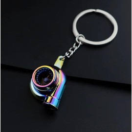 4Trails Turbo Car Keychain Auto Parts Keyring Lucky Turbocharger Gift for Driver Sliver