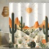 Western Cactus Shower Curtain, Tropical Desert Cactus Plant Southwest Shower