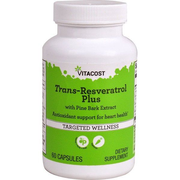 Vitacost Trans-Resveratrol Plus -- 60 Vegetarian Capsules