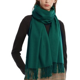 FURTALK Women's Large Scarf Warm Fine Knit Winter Scarf, dark green
