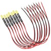100pcs 12V Clear 5mm Prewired Light Emitting Diodes with 20cm