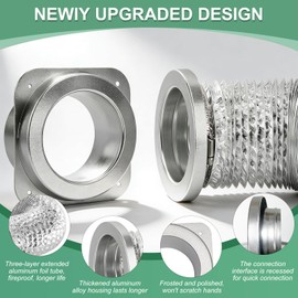 Hahoray Magnetic Dryer Vent Connector Kit Airtight Seal Magnetic Dryer Vent Coupling Easy to Clean Lint Quick Connect for 4“ Including a 3.3ft Save 4-6in of Space